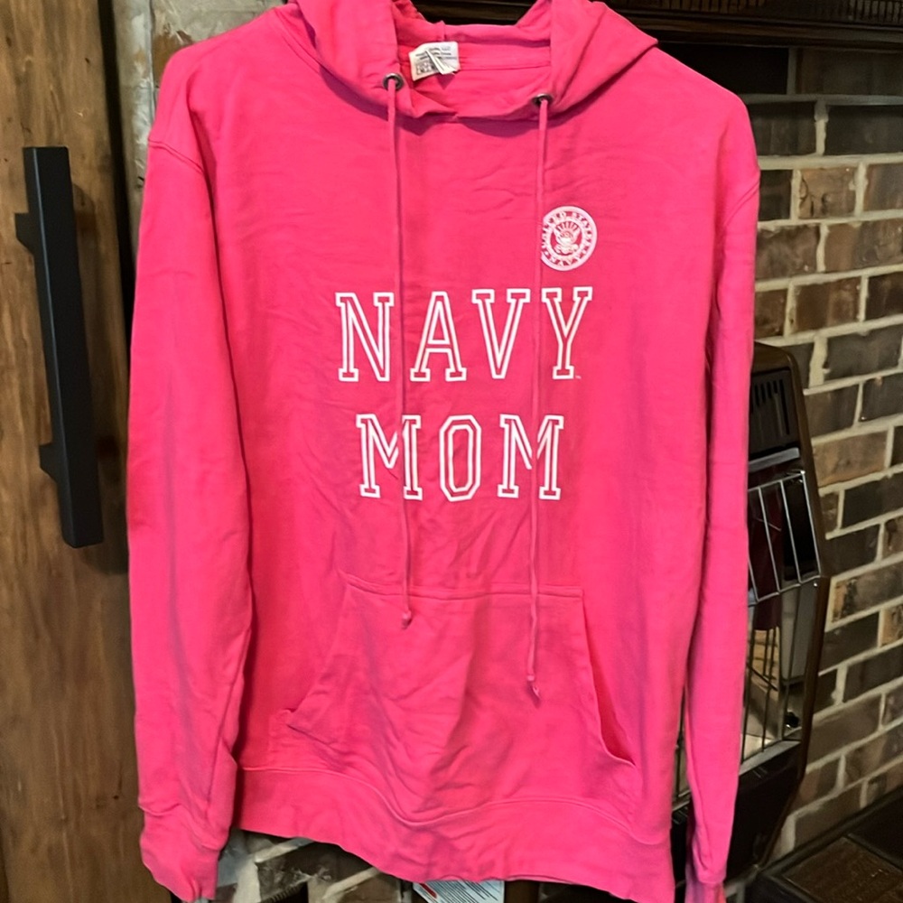 Sofie D'Hoore Pink "NAVY MOM" Hooded Sweatshirt